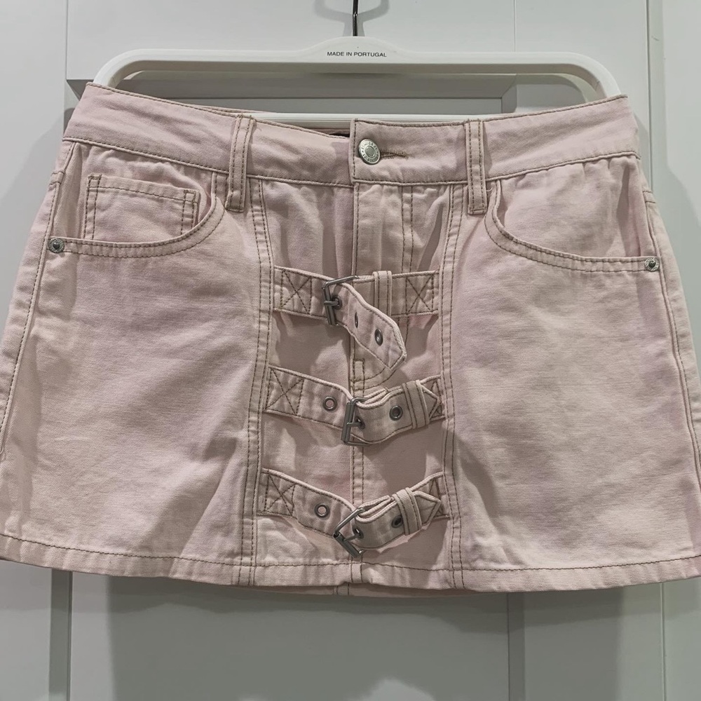Forever 21 Pink Tie Front Cargo Mini Skirt